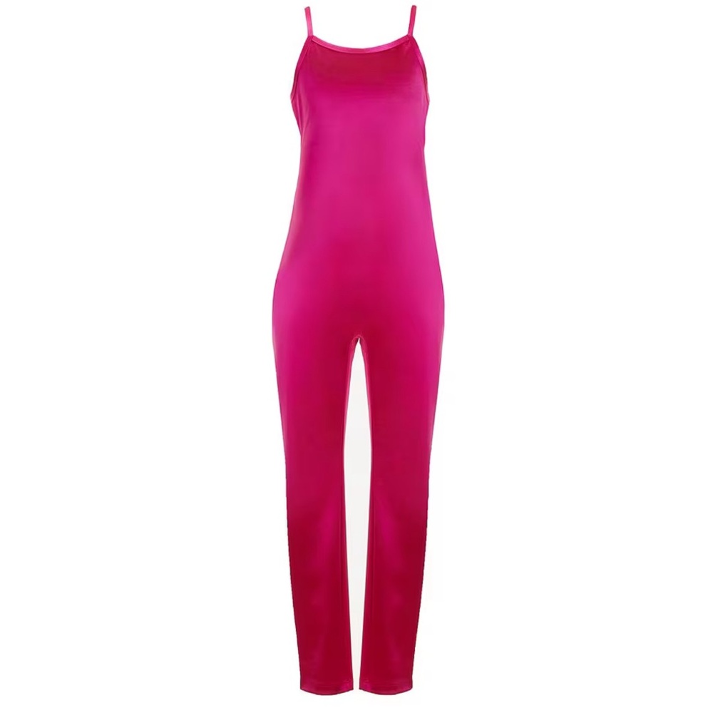 NWT GB Fuschia Big Girls Satin Jumpsuit